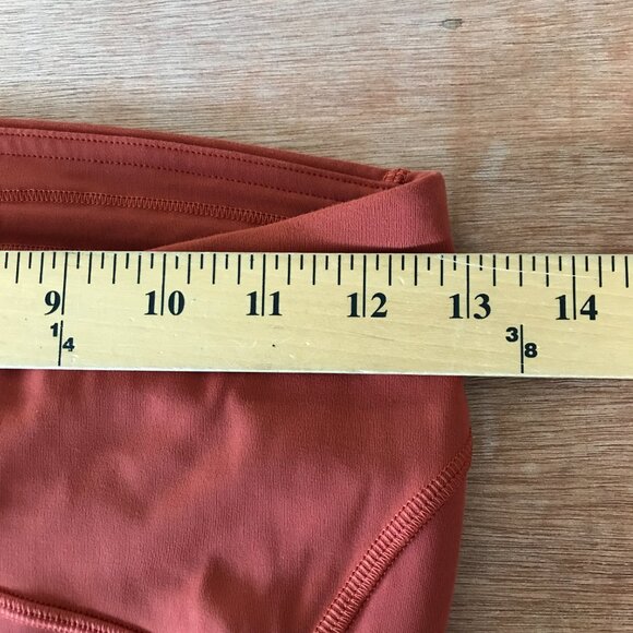 Lululemon Power Thru Leggings Women 6 Orange Mid Rise Media Pockets Stretch - Picture 10 of 12